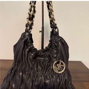 Michael Kors Black Leather Shoulder Bag